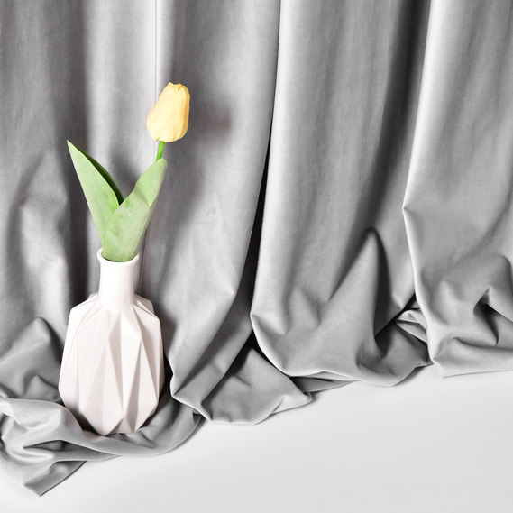 Ткань портьерная однотонная Бархат. 295 см, 365 гр/м2, шторная ткань, ткань для штор, шторы, портьеры, гардины, ткань гардинная V-68 попіл, фото 3