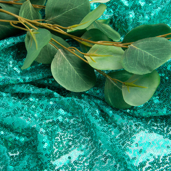 Ткань сетка с пайетками св/бірюза, фото 3