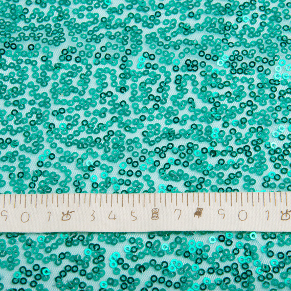 Ткань сетка с пайетками св/бірюза, фото 4 Ткань сетка с пайетками св/бірюза, фото 4