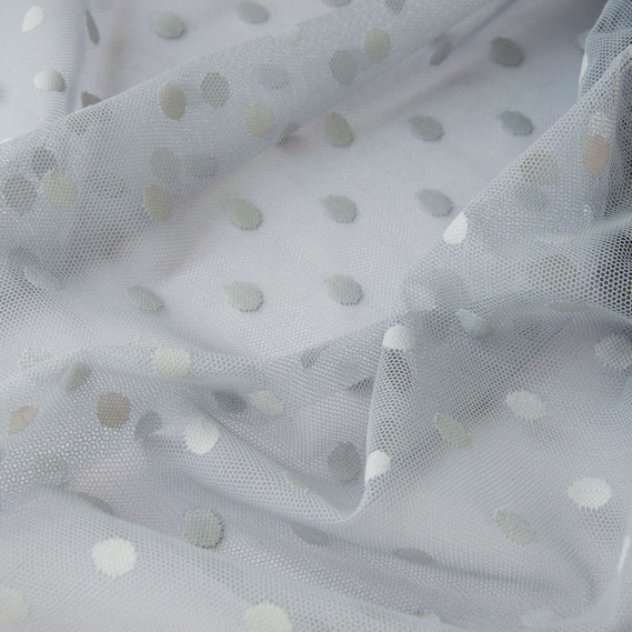 Ткань сетка Французский Горох сіро/блак, фото 1