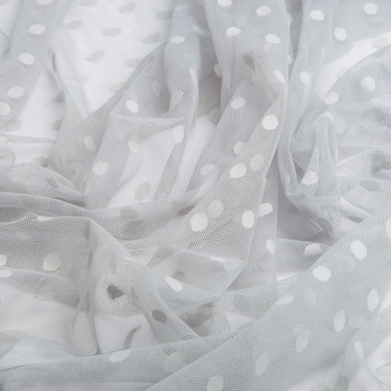 Ткань сетка Французский Горох сіро/блак, фото 2