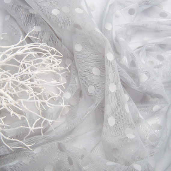 Ткань сетка Французский Горох сіро/блак, фото 3