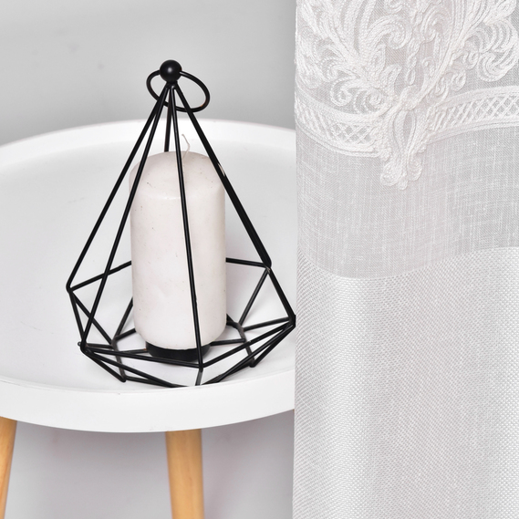 Ткань тюль рогожка с вышивкой Luiza молоко, фото 7 Ткань тюль рогожка с вышивкой Luiza молоко, фото 7