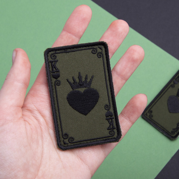 Набор шевронов 2 шт на липучке Карта Короля хаки, фото 3