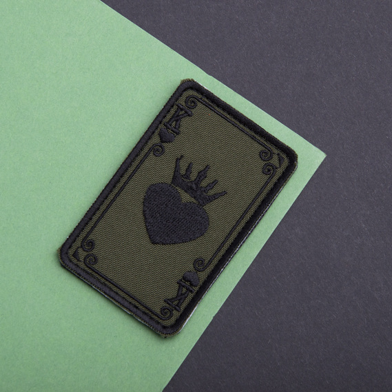 Набор шевронов 2 шт на липучке Карта Короля хаки, фото 6