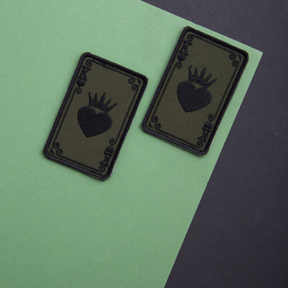 Набор шевронов 2 шт на липучке Карта Короля хаки, фото 8