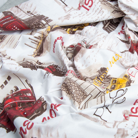 Ranfors coarse calico fabric 12134 v-02 Столиці беж, фото 2