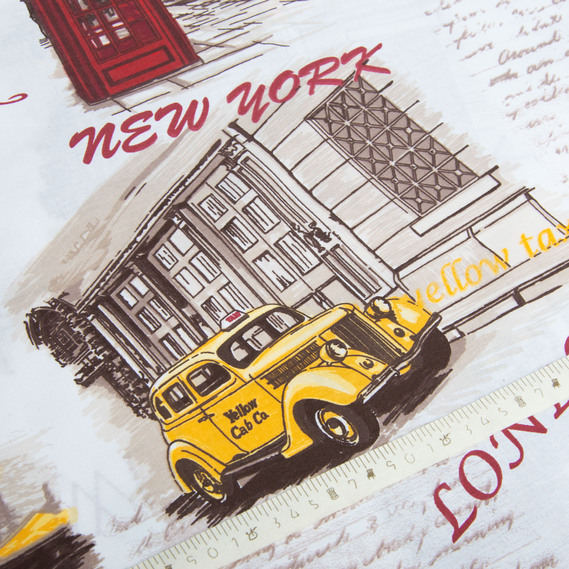 Ranfors coarse calico fabric 12134 v-02 Столиці беж, фото 5