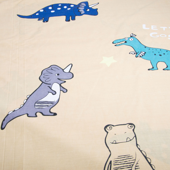 Тканина бязь бавовна GOLD LUX щіл.125 г/м2 V-GLux-4675 Letis go Діно беж, фото 3