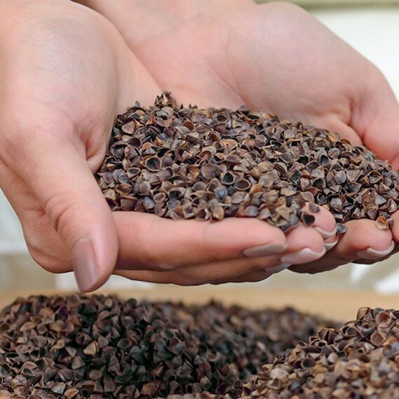 Подушка Болстер для йоги и медитации IDEIA с гречневой шелухой, йога, гречневая шелуха, гречиха 46х25х10 см, велюрова фіолет, фото 5