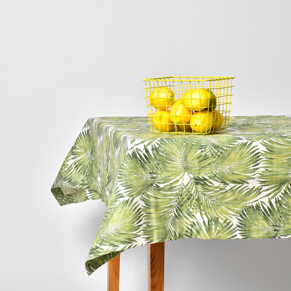 Скатертина з водовідштовхувальним просоченням IDEIA 140х170 см бавовна папороть олива, фото 1
