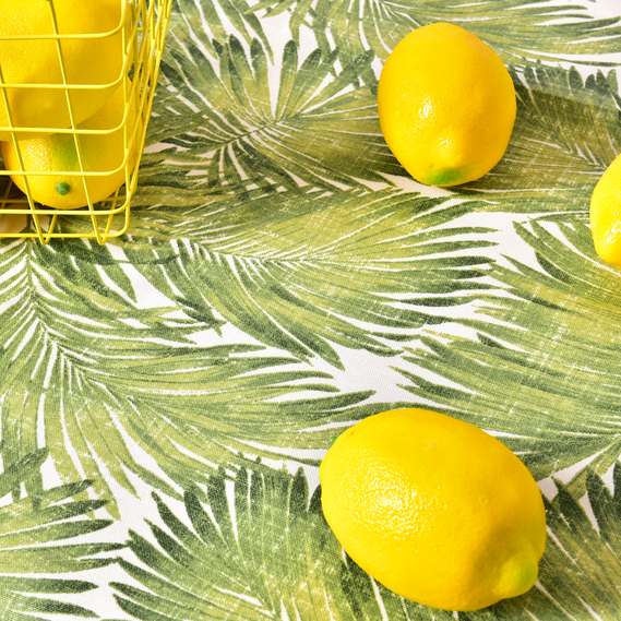 Скатертина з водовідштовхувальним просоченням IDEIA 140х170 см бавовна папороть олива, фото 3