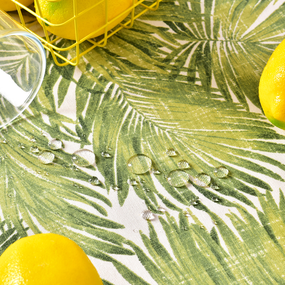 Скатертина з водовідштовхувальним просоченням IDEIA 140х170 см бавовна папороть олива, фото 5