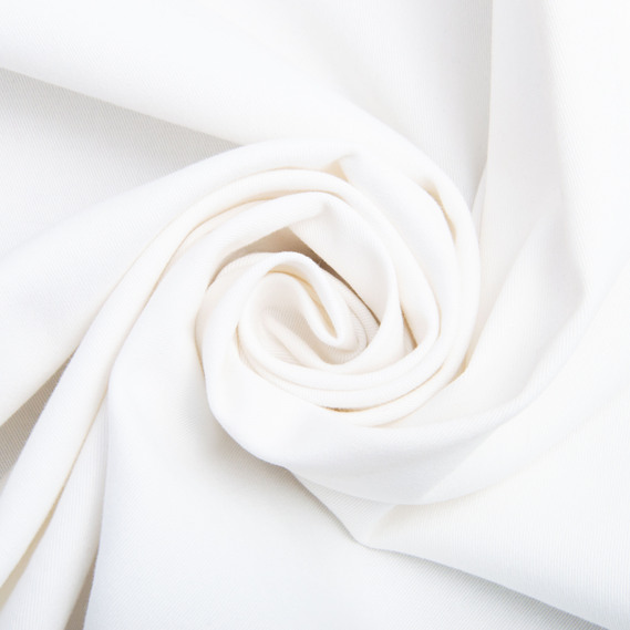 Ткань однотонная коттон джинс стрейч молоко, фото 1