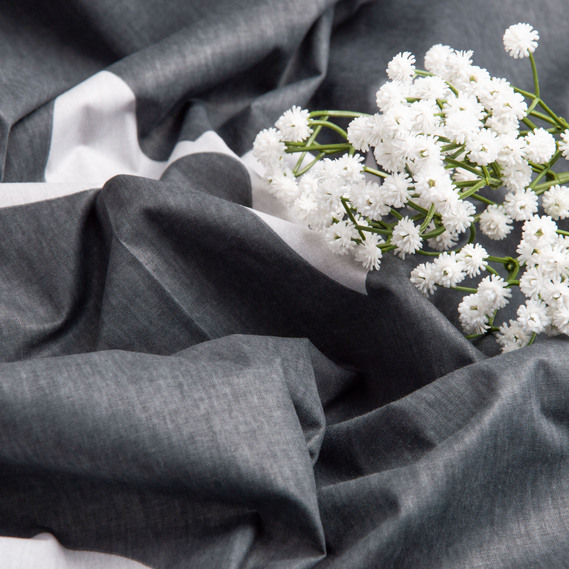 Ткань бязь ранфорс для постельного белья 2,4 м LV чорний, фото 3