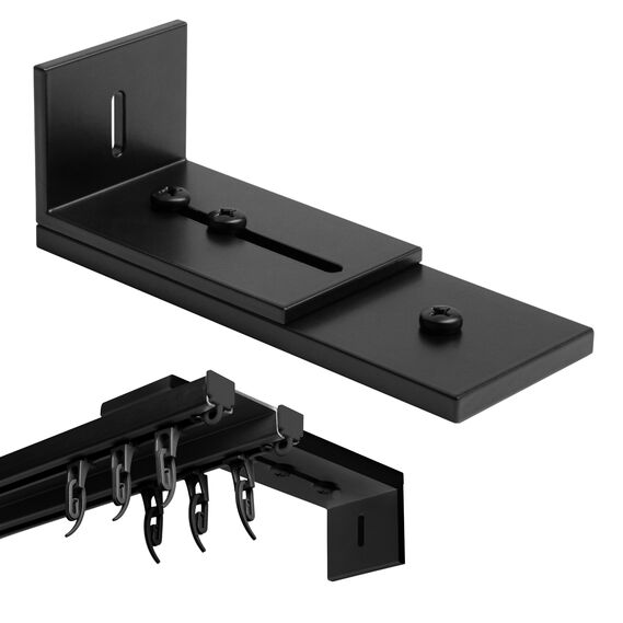 Кронштейн настенный раздвижной к потолочному карнизу усиленный 16-20 см чорний, фото 1