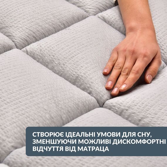 Наматрацник IDEIA ДАБЛ з резинками по кутках 160x200 см захисний антиалергенний супер щільний сірий, фото 2