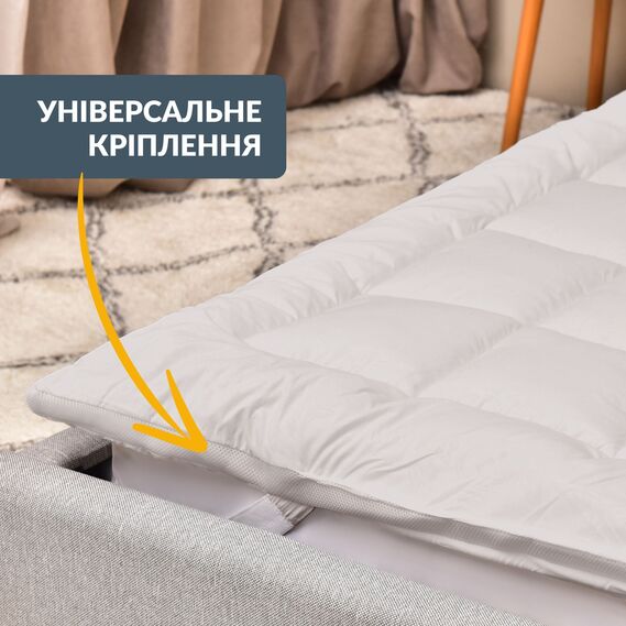 Наматрацник IDEIA ДАБЛ з резинками по кутках 160x200 см захисний антиалергенний супер щільний сірий, фото 8