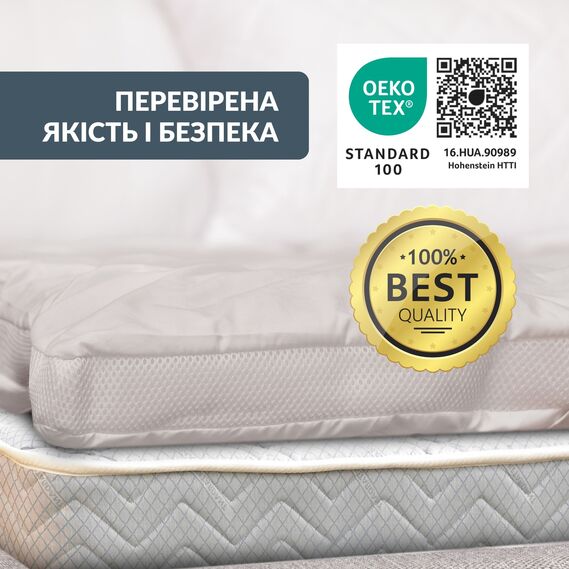 Наматрацник IDEIA ДАБЛ з резинками по кутках 160x200 см захисний антиалергенний супер щільний сірий, фото 11