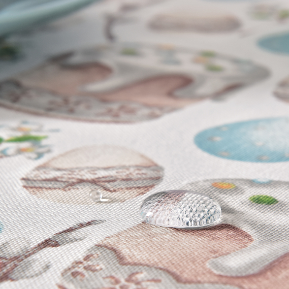 Скатертина 170х260 см великодня з водовідштовхувальним покриттям IDEIA святкова бавовна Великдень великдень м`ята, фото 4