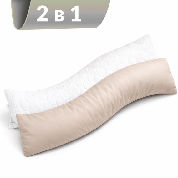 Подушка ортопедична 40х130 S-Form IDEIA з наволочкою анатомічна для сну та відпочинку антиалергенна з блискавкою, фото 12