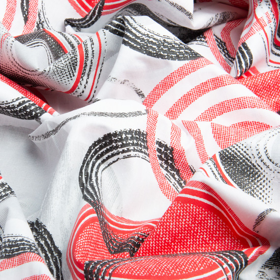 Тканина бязь ранфорс для постільної білизни, бавовна, 130 гр/м2, 240 см 7243 v-42 Кола червоні, фото 2 Тканина бязь ранфорс для постільної білизни, бавовна, 130 гр/м2, 240 см 7243 v-42 Кола червоні, фото 2