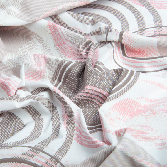 Ткань бязь ранфорс для постельного белья, хлопок, 130 гр/м2, 240 см 7243 v-24 Кола рожеві, фото 2