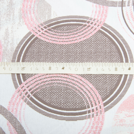 Ткань бязь ранфорс для постельного белья, хлопок, 130 гр/м2, 240 см 7243 v-24 Кола рожеві, фото 5