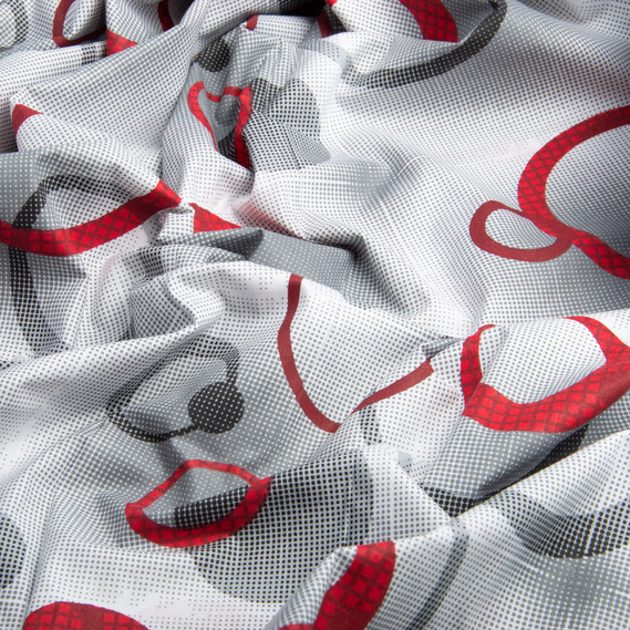 Ткань бязь ранфорс для постельного белья, хлопок, 130 гр/м2, 240 см 6701 v-05 Кружальця червоні, фото 2 Ткань бязь ранфорс для постельного белья, хлопок, 130 гр/м2, 240 см 6701 v-05 Кружальця червоні, фото 2