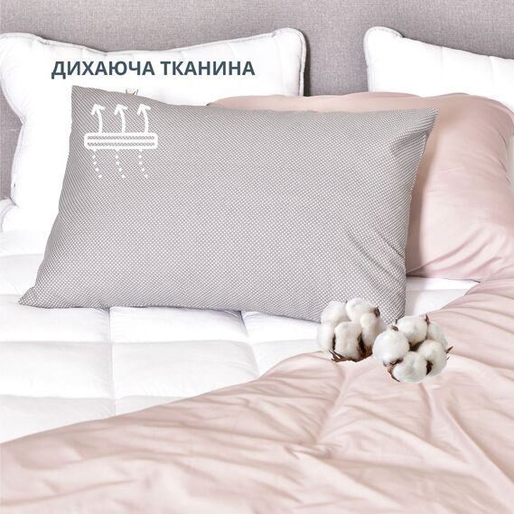 Набір наволочок 2 шт на подушку 40х60 см IDEIA натуральна бавовна бязь ранфорс горошок на сірому, фото 2