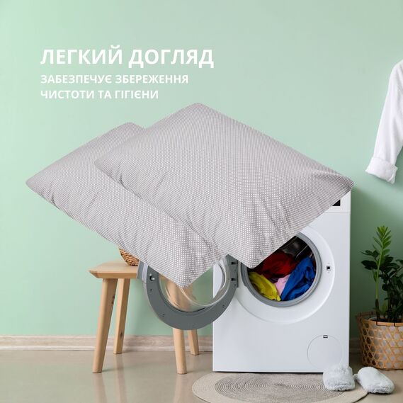 Pillowcase 50x70 cm cotton TM PAPAELLA ranforce горошок сірий, фото 6
