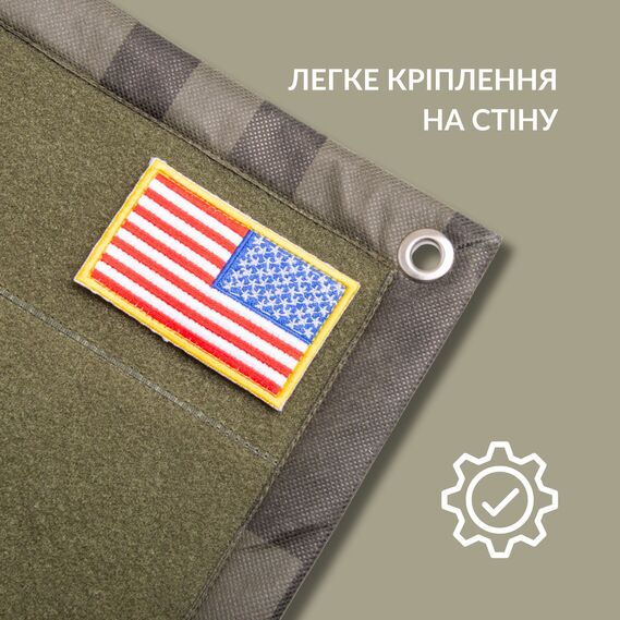 Патч Борд тактичний 69х110 см для шевронів нашивок та нагород складна панель-стенд з липучкою для колекціонерів та військових мультікам степ, фото 5