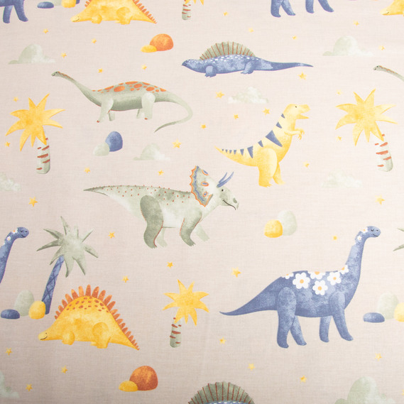 Ткань бязь ранфорс для постельного белья, хлопок, 130 гр/м2, 240 см 26334 діно беж, фото 3