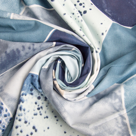 Тканина бязь ранфорс для постільної білизни, бавовна, 130 гр/м2, 240 см 25010 v-10 соти сині, фото 1