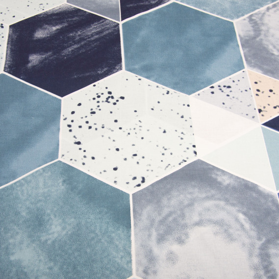 Тканина бязь ранфорс для постільної білизни, бавовна, 130 гр/м2, 240 см 25010 v-10 соти сині, фото 2