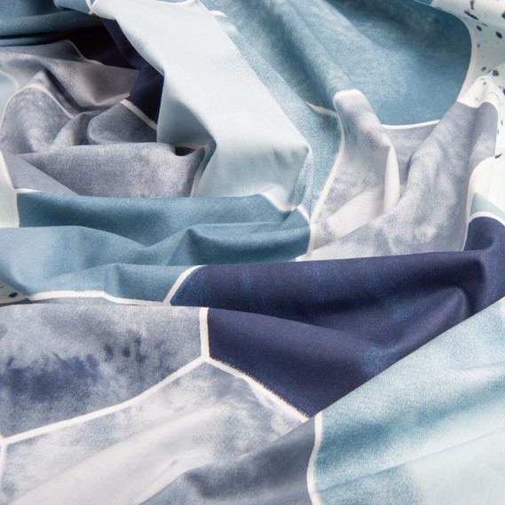 Тканина бязь ранфорс для постільної білизни, бавовна, 130 гр/м2, 240 см 25010 v-10 соти сині, фото 3