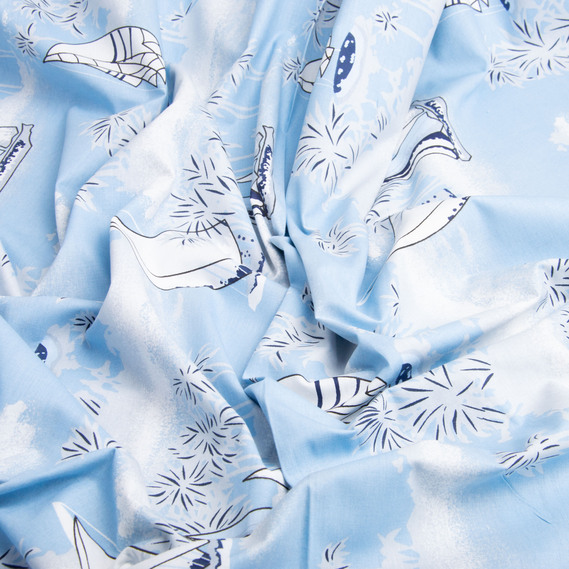 Ranfors coarse calico fabric 24819 v-10 Вітрильник блакитний, фото 2