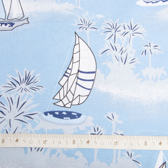 Ranfors coarse calico fabric 24819 v-10 Вітрильник блакитний, фото 5