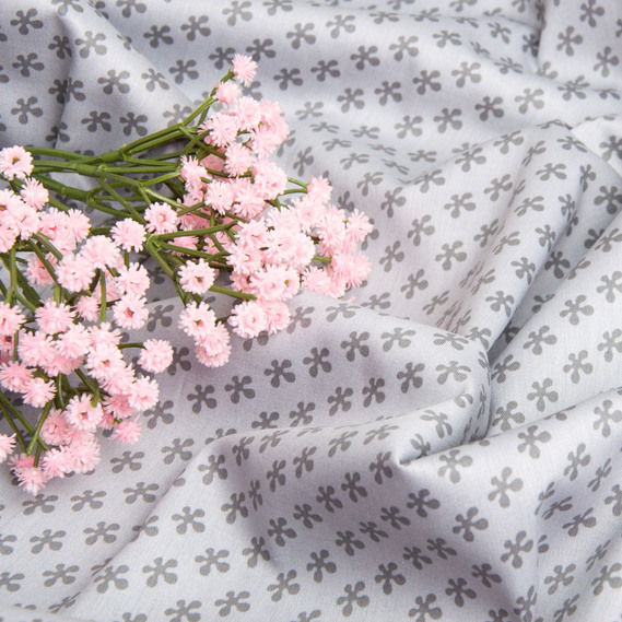 Тканина бавовна сатин для постільної білизни, натуральна тканина, постільна білизна 120 гр/м2 S-310-B клякса сіра, фото 3