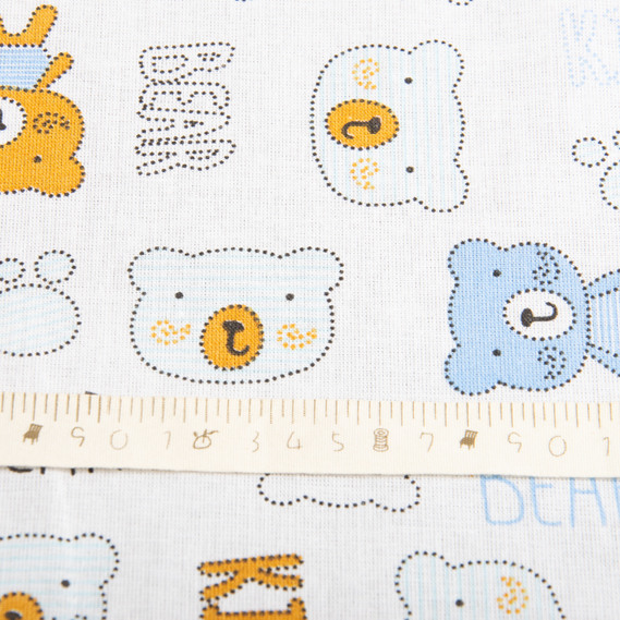 Тканина ситець дитячий Тедді беж/блакитний, фото 5 Тканина ситець дитячий Тедді беж/блакитний, фото 5