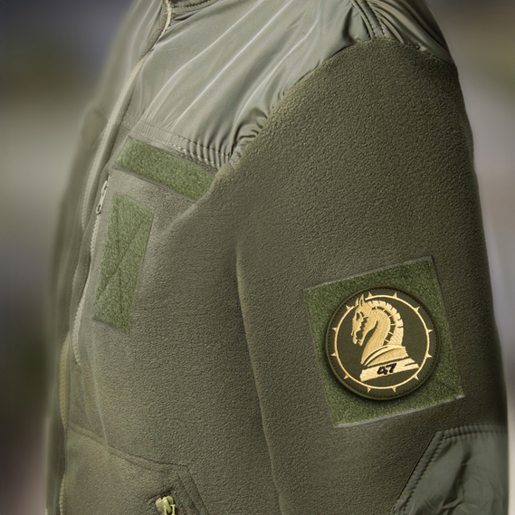 Set of Chevrons 2 pcs on Velcro 47 Brigade Khaki 8 cm Embroidered Patch Patch, фото 3