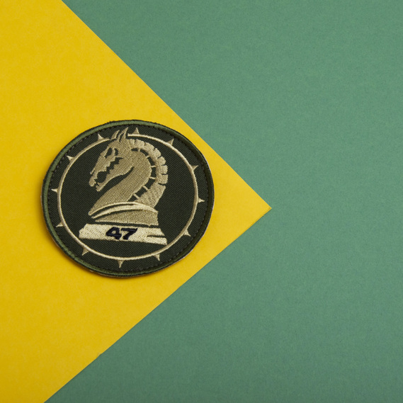 Set of Chevrons 2 pcs on Velcro 47 Brigade Khaki 8 cm Embroidered Patch Patch, фото 7