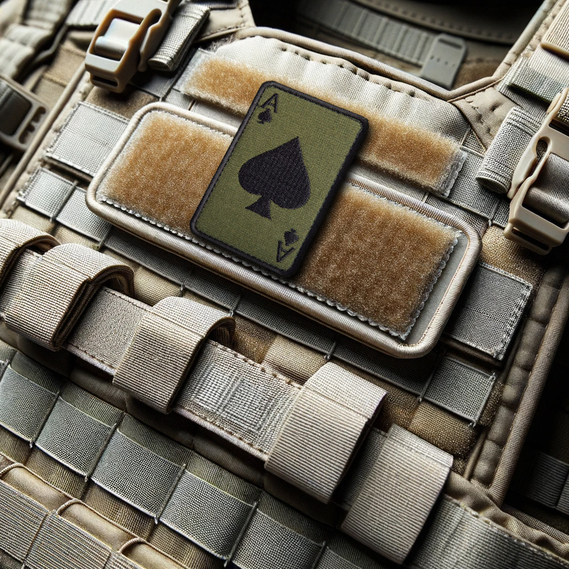 Набір шевронів 2 шт на липучці Карта Туз Пік, Ace of Spades 5х8 см, вишитий патч нашивка шеврон, фото 7