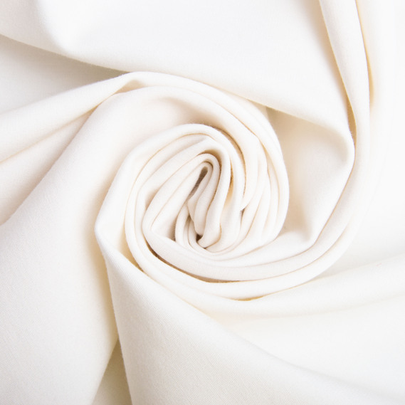 Тканина Трикотаж однотонний Прага щіл 620 гр/м2 молоко, фото 1