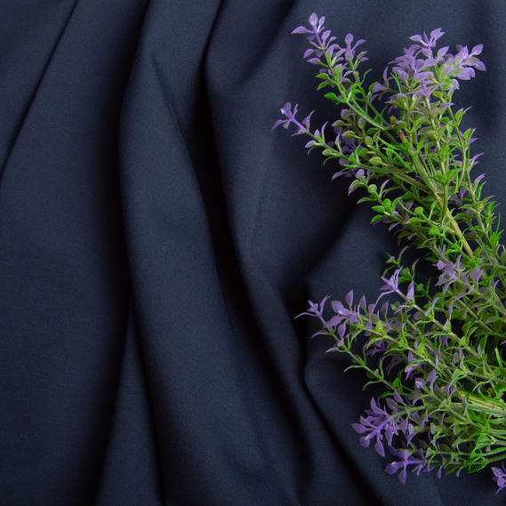 Solid color knitted fabric Prague, 620 g/m2 темно синій, фото 3