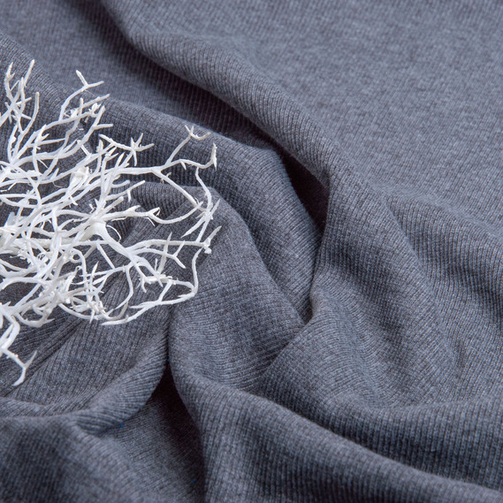 Ткань трикотажное полотно Кашкорсе 300 г/м2 т/сірий меланж, фото 3 Ткань трикотажное полотно Кашкорсе 300 г/м2 т/сірий меланж, фото 3