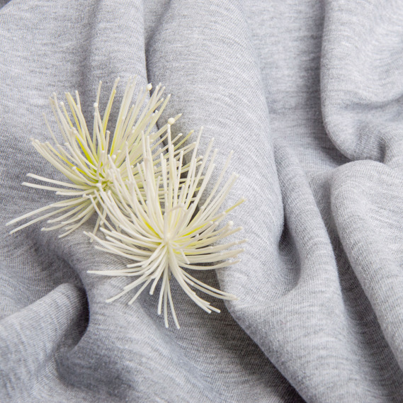 Тканина трикотаж трьохнитка фліс Сезон меланж св/сірий, фото 4