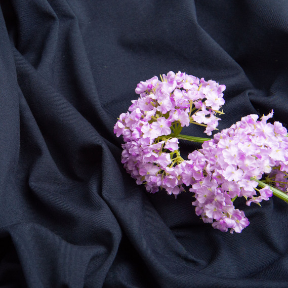 Тканина кулір з еластаном т/синій, фото 3