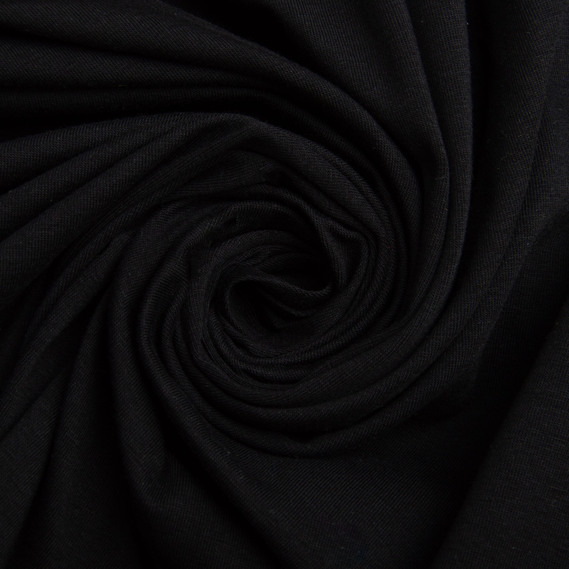 Тканина кулір з еластаном чорний, фото 1