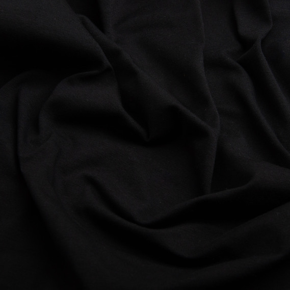 Тканина кулір з еластаном чорний, фото 2